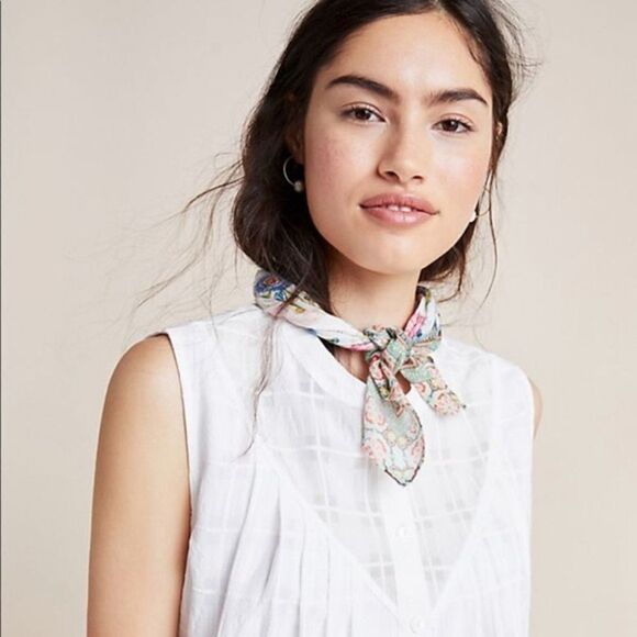 Anthropologie | Current Air Piper Sleeveless Button Down Blouse Top White XS EUC - Picture 4 of 11
